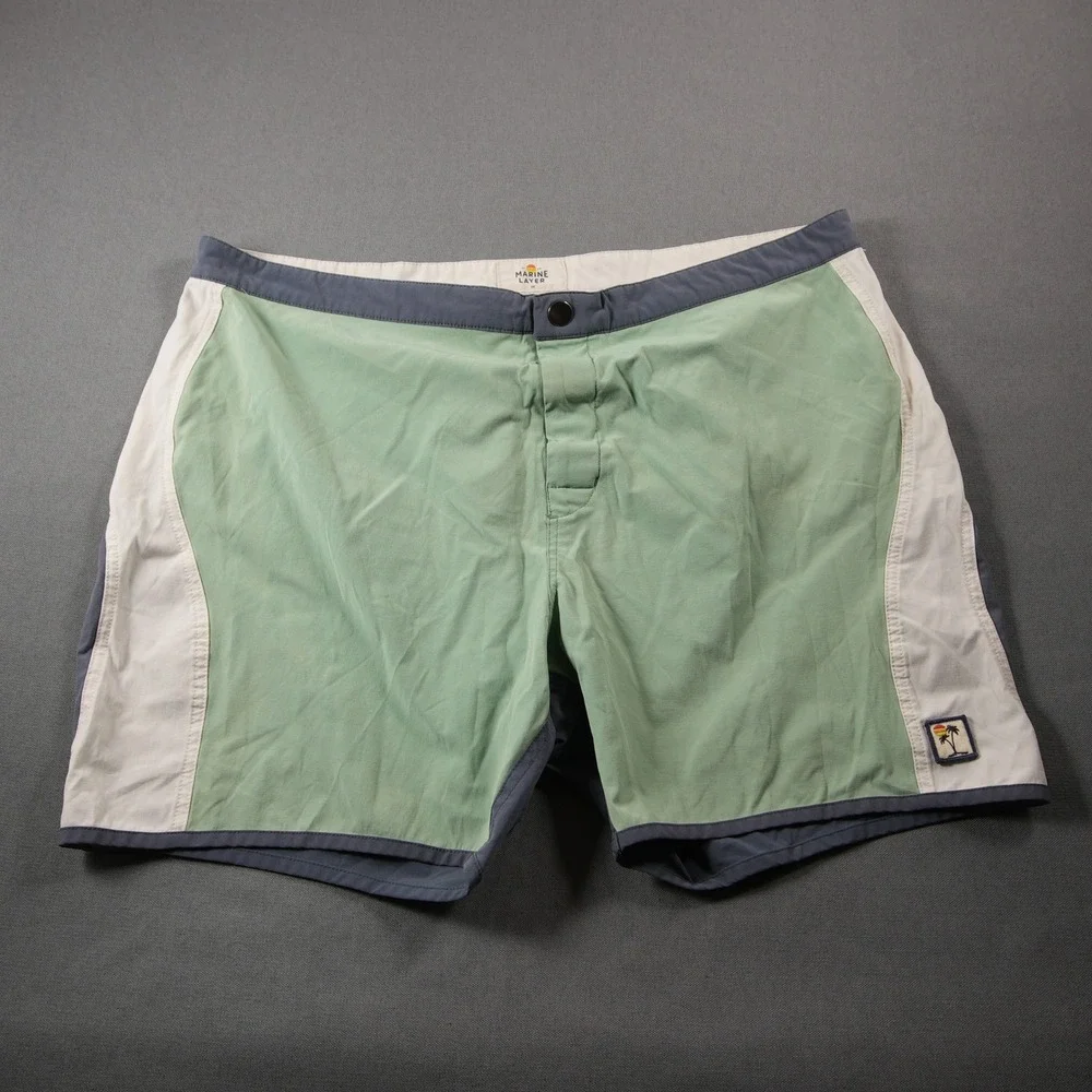 Marine Layer Colorblock Men Board Shorts 36 Beach Pool Coastal Surf Vacation